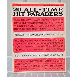 20 All Time Hit Paraders Vintage Late 1960s Piano / Organ Music & Song Book